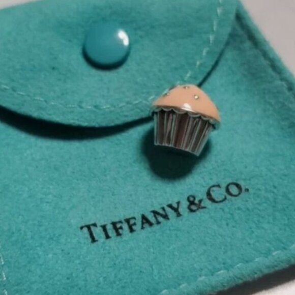 Tiffany & Co. Jewelry - Tiffany & Co. Pink Enamel Cupcake Sweet Sterling Silver Charm Rare
